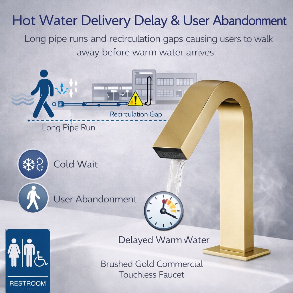 Brushed Gold commercial touchless faucet